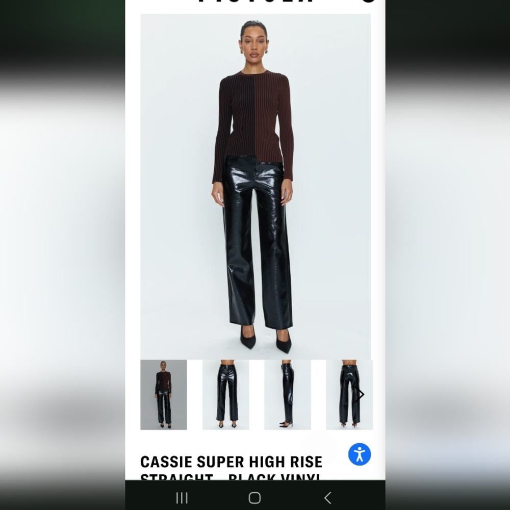 Pistola Super High Rise Straight Cassie Black Vinyl size 26